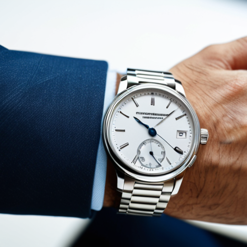 프레드릭 콘스탄트 스마트워치 분석 - Classic Watch on Wrist**
"A close-up shot of a Frederique Constant Smartwatch on a wrist, highlight...