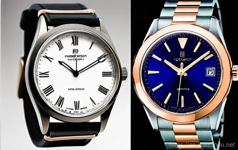 알마니 패션 시계와 브랜드 시계 차이 - The Rhythmic Heartbeat: Mechanical Movement vs. Quartz Precision**

A high-resolution, split-composi...