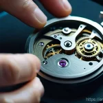세이코 시계의 기술적 진화 - **Prompt:** A close-up, highly detailed shot of a skilled watchmaker's hands delicately assembling t...