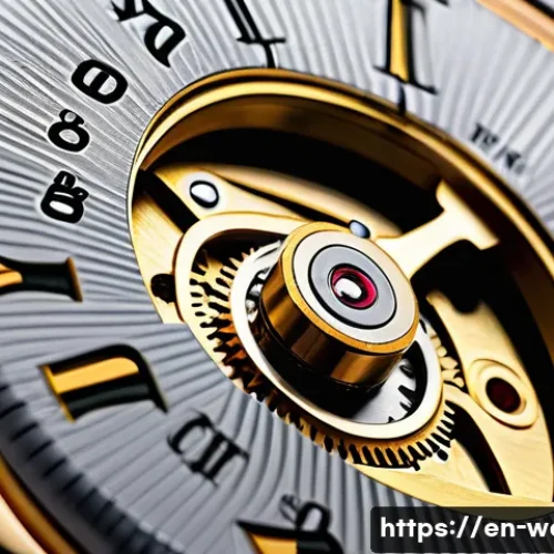 Home 7 미도 멀티포트 크로노미터 리뷰 - A highly detailed macro photograph of the open case back of a Mido Multifort Chronometer watch. The ...